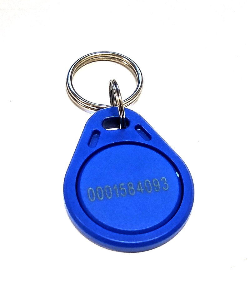 ekonomická plastová klíčenka ve tvaru kapky pro bezdotykovou identifikaci s kroužkem na klíče