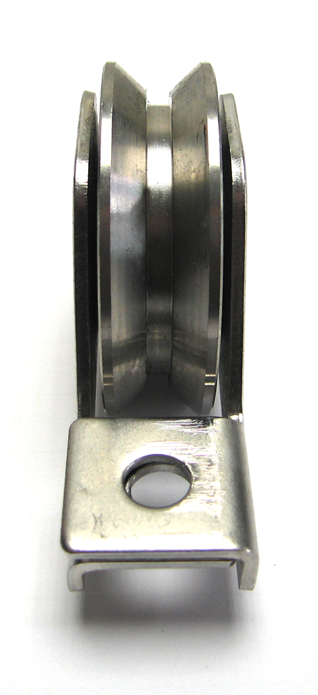 Nosné kolečko k přišroubování do rámu brány, jednoložiskové, drážka ve tvaru Y, průměr D = 60 mm