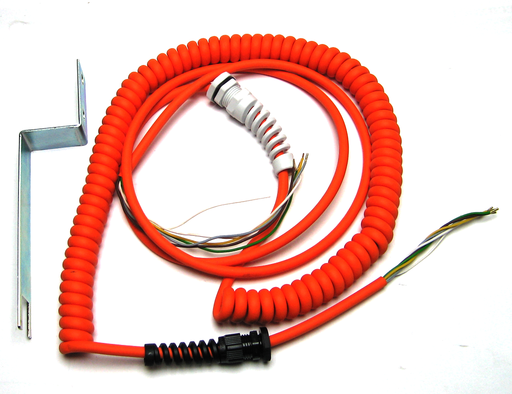 Spirálový kabel s 5 vodiči a konektorem